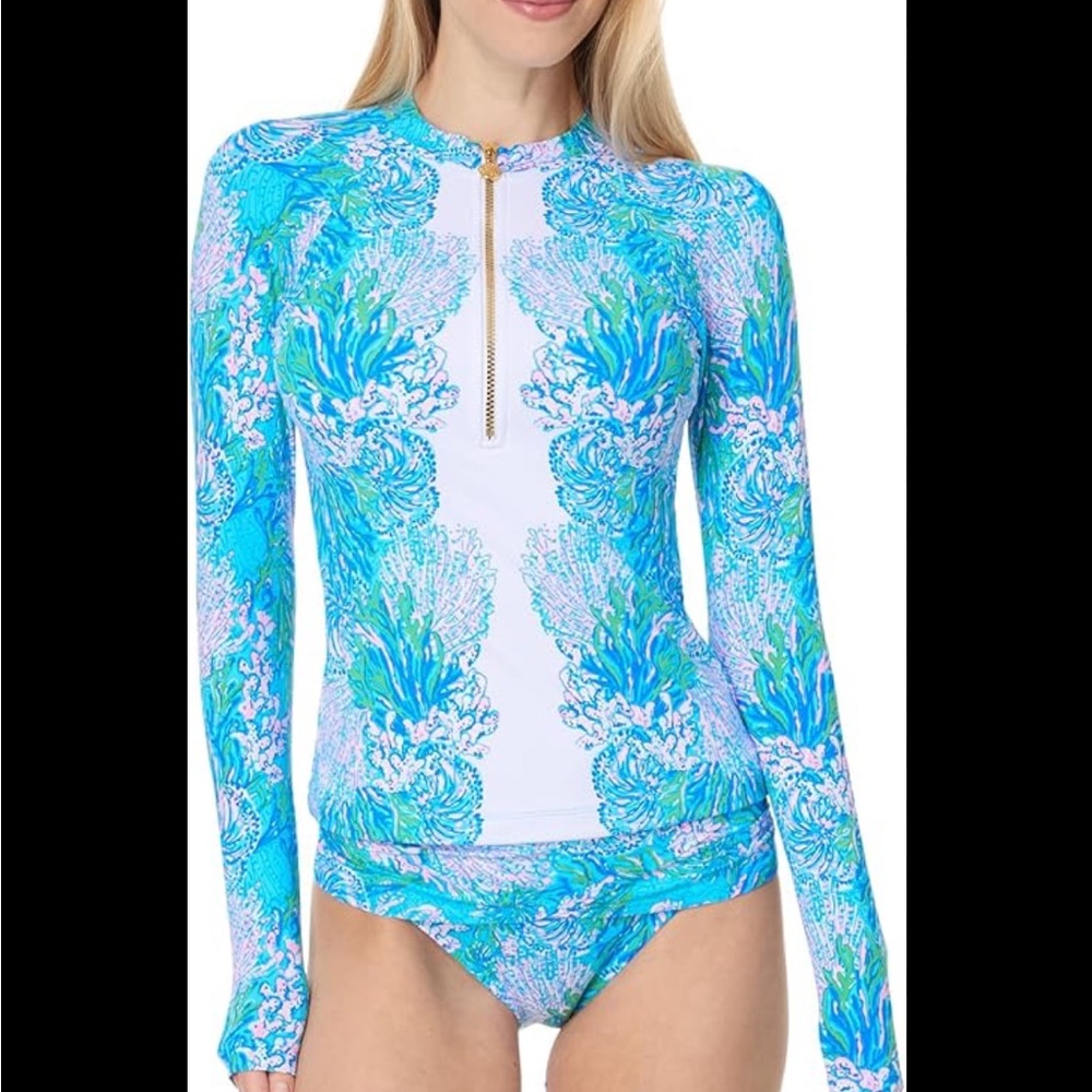 Lilly Pulitzer Women's Standard Nayte Rashguard Top Multicolor Size 0